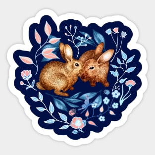 Spring Rabbit Pair Sticker